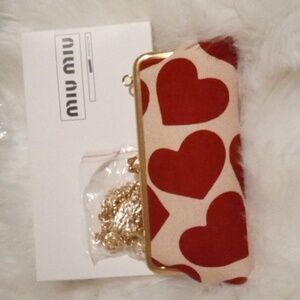 Miu Miu Red Heart Clutch Bag